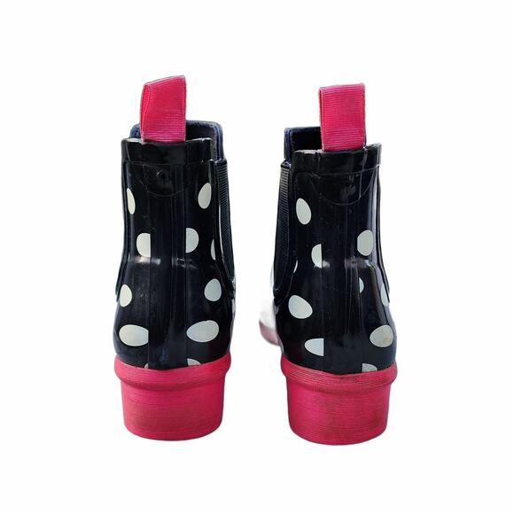 Kate Spade Trudy Polka Dot Rubber Distressed Ankle Rain Boots - Picture 3 of 10